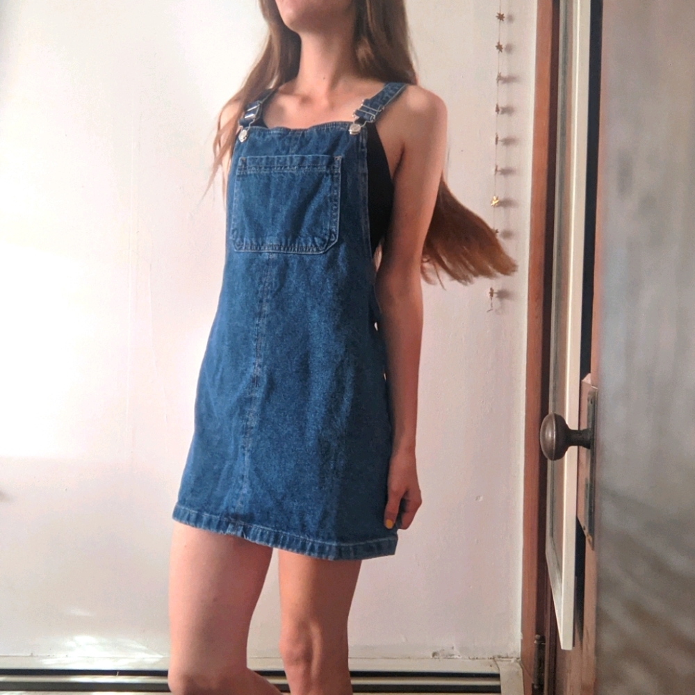 Topshop denim overall dress